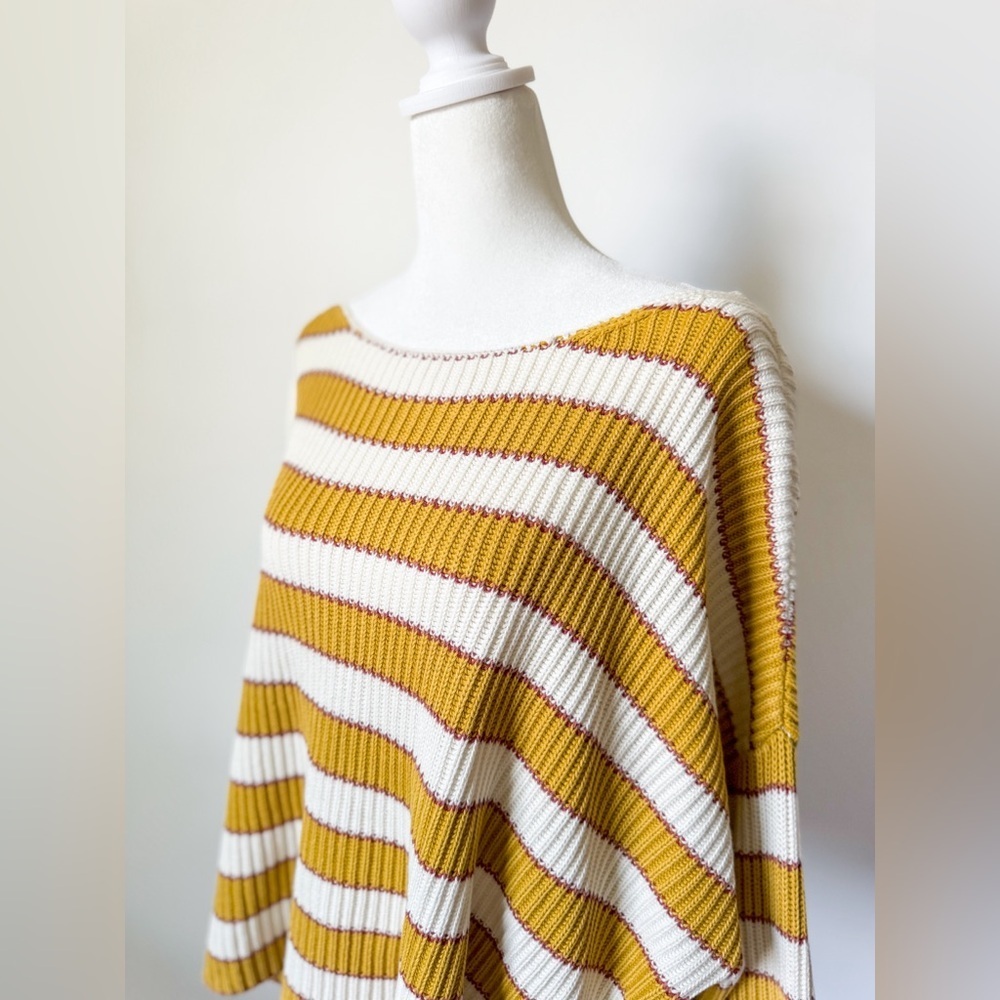 By Together Yellow Stripe Boxy Cotton Sweater - Picture 11 of 12
